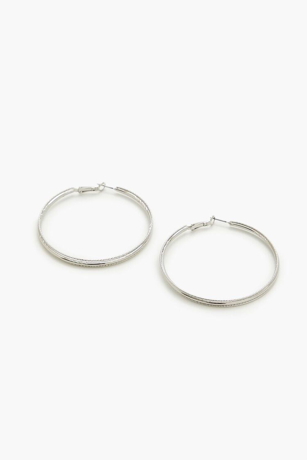 SILVER Etched Hoop Earrings, image 2