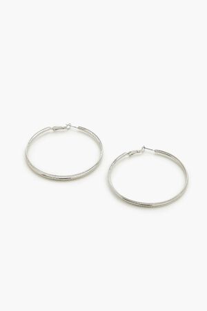 SILVER Etched Hoop Earrings, image 2
