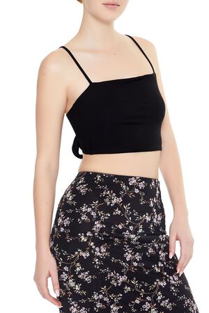 WHITE Tie-Back Cropped Cami, image 2