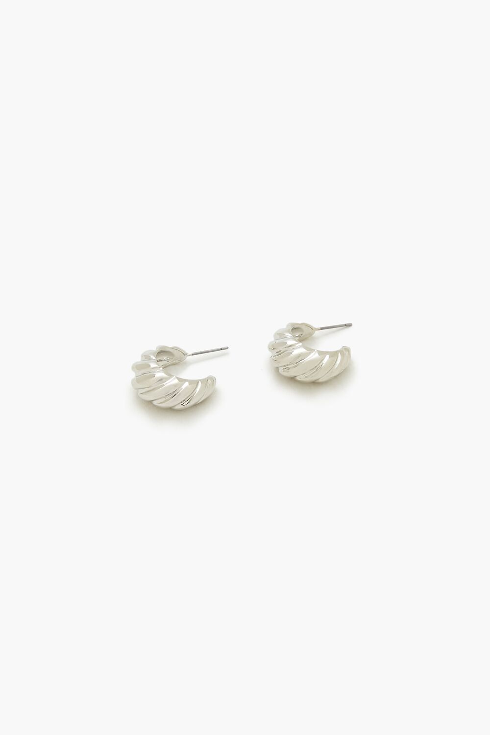 SILVER Twisted Hoop Earrings, image 2