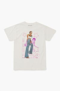 WHITE/MULTI Shimmer Foil Saweetie Graphic Tee, image 1