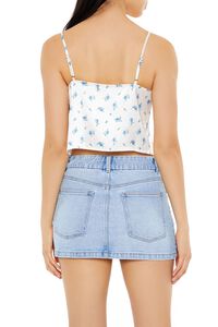 CREAM/MULTI Floral Print Tie-Front Cami, image 5