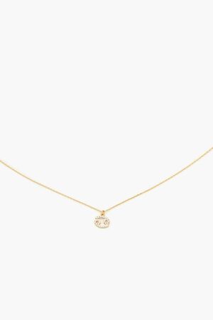 GOLD/AQUARIUS Rhinestone Zodiac Charm Necklace, image 2