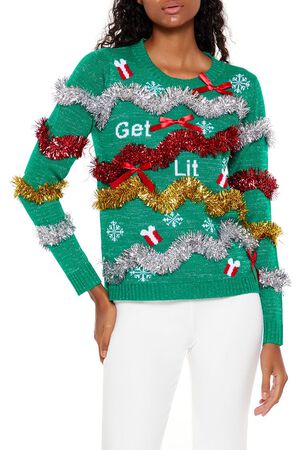 GREEN/MULTI Get Lit Christmas Sweater, image 1