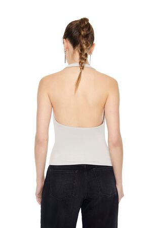 SILVER Cowl Halter Top, image 3