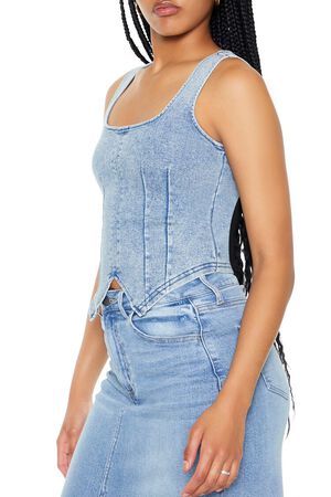 DENIM Stretch-Denim Tank Top, image 2