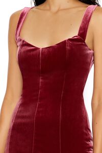 BURGUNDY Velvet Bodycon Mini Dress, image 5
