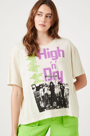 TAUPE/MULTI Def Leppard High N Dry Graphic Tee, image 1