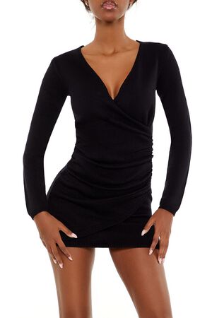 EMERALD Mini Wrap Sweater Dress, image 2