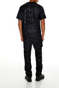 BLACK Textured Slim-Fit Mid-Rise Pants, image 4