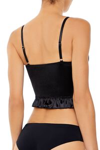 BLACK Satin Lingerie Corset Cami, image 4
