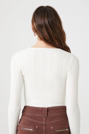 VANILLA Cropped Rib-Knit Sweater, image 3