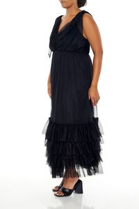 BLACK Plus Size Tiered Tie-Strap Maxi Dress, image 3