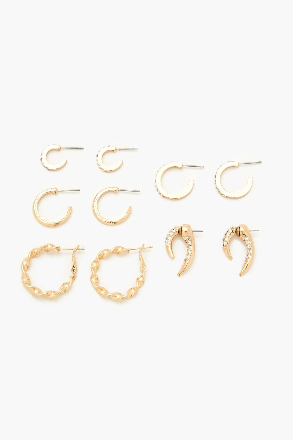 GOLD Rhinestone Hoop Earring Set, image 1