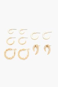GOLD Rhinestone Hoop Earring Set, image 1