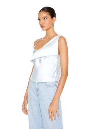 BLUE MIST Draped Satin Cami, image 2