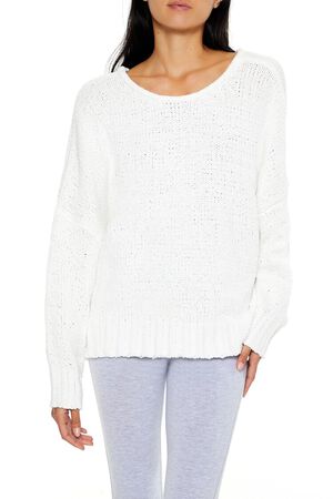 WHITE Crossover Tie-Back Sweater, image 1