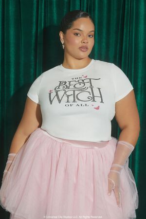 WHITE/MULTI Plus Size Wicked The Best Witch Tee, image 1