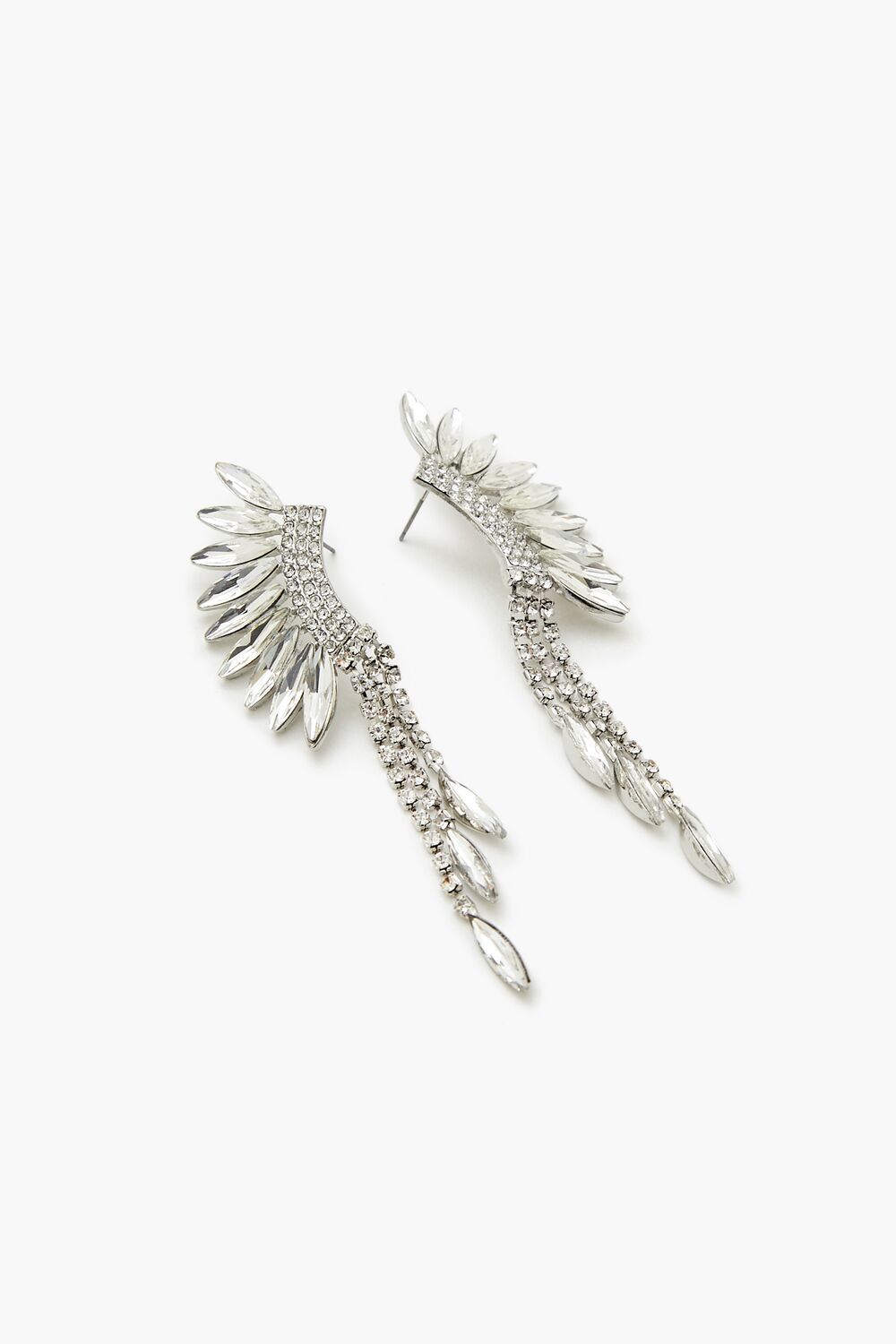 SILVER/CLEAR Rhinestone Box Chain Ear Crawlers, image 2