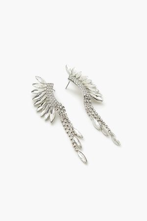 SILVER/CLEAR Rhinestone Box Chain Ear Crawlers, image 2