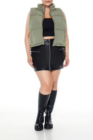 LILAC SHEEN Plus Size Cropped Puffer Vest, image 2