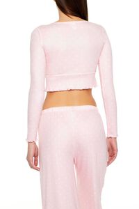 PINK/WHITE Polka Dot Bow Pajama Crop Top, image 5