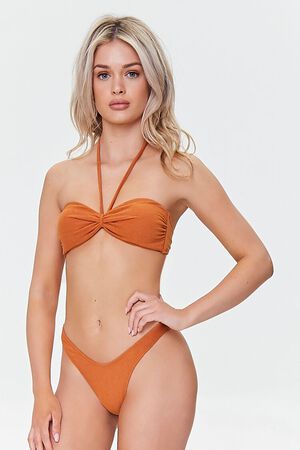 PURPLE Terry Cloth Bikini Bottoms, image 1
