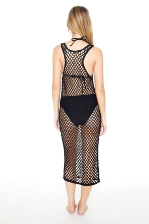 BLACK Crochet Swim Cover-Up Dress, image 3
