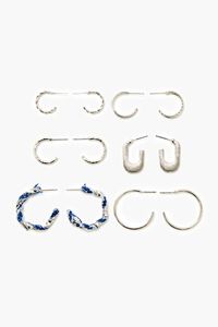 SILVER Twisted String Hoop Earring Set, image 1