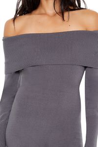 GREY Sweater-Knit Off-the-Shoulder Romper, image 5