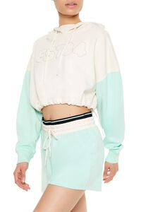 CREAM/SAGE Active Colorblock EST84 Hoodie, image 4