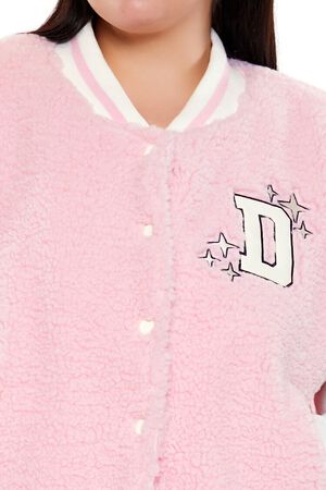 PETAL PINK Plus Size Delusional Varsity Jacket, image 3