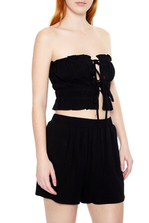 WHITE Tiered Ruffle-Trim Tube Top, image 2