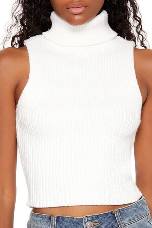 EGRET Turtleneck Sweater-Knit Tank Top, image 3