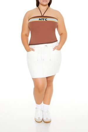 CAROB/MULTI Plus Size NYC Halter Crop Top, image 2