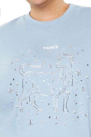 STONE BLUE/MULTI Plus Size Beaded Taurus Pullover, image 3
