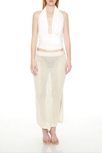 CREAM Crochet Lace-Up Maxi Skirt, image 5
