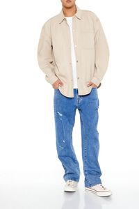 TAUPE Cotton Curved-Hem Shirt, image 2