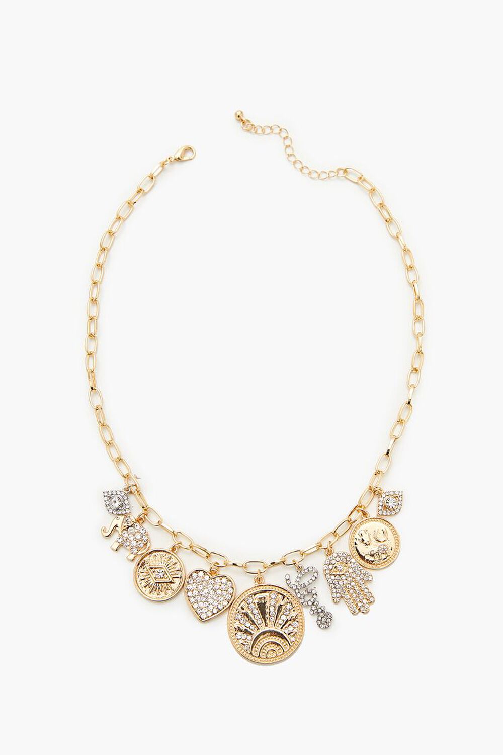 Rhinestone Pendant & Charm Necklace, image 1