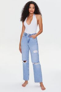 WHITE Seamless Halter Bodysuit, image 4