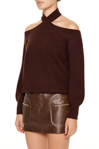 TURKISH COFFEE Crisscross Off-the-Shoulder Sweater, image 4