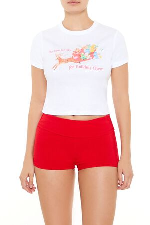 WHITE/MULTI Care Bear Holiday Cheer Baby Tee, image 1