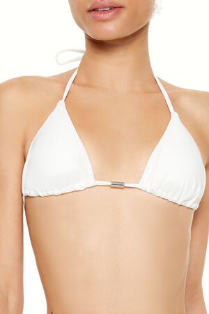 WHITE Bar Triangle Bikini Top, image 2