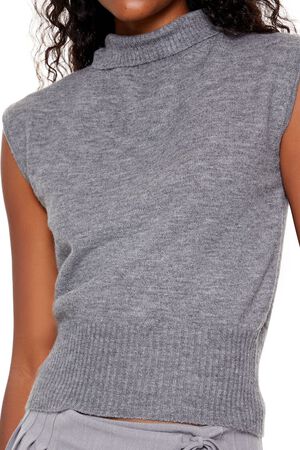 CHARCOAL Turtleneck Sweater Vest, image 3