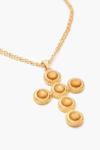 GOLD Layered Faux Gem Cross Necklace, image 3