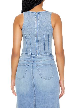 DENIM Stretch-Denim Tank Top, image 3