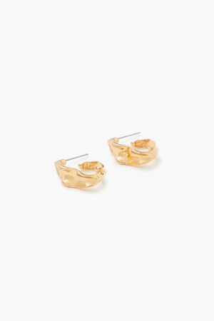 GOLD Hammered Hoop Earrings, image 2