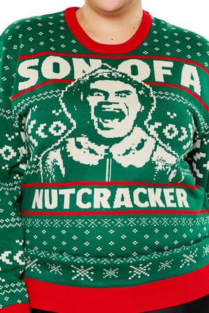 GREEN/MULTI Plus Size Elf Son of a Nutcracker Sweater, image 3