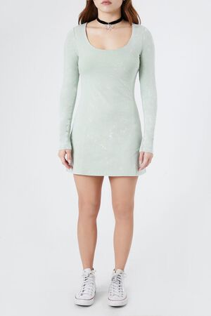 BLACK Mineral Wash Fit & Flare Dress, image 1