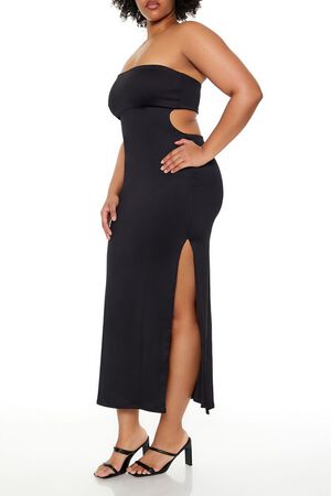 TURKISH TILE Plus Size Cutout Maxi Tube Dress, image 3